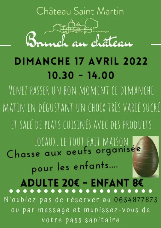 Brunch 17 avril 2022 - Pâques..., Pouillon, Château Saint-Martin