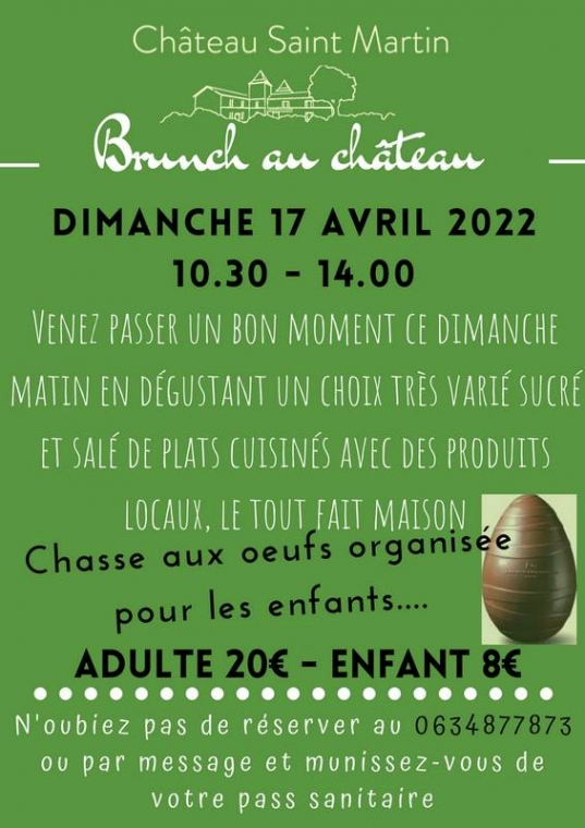 Brunch 17 avril 2022 - Pâques..., Pouillon, Château Saint-Martin