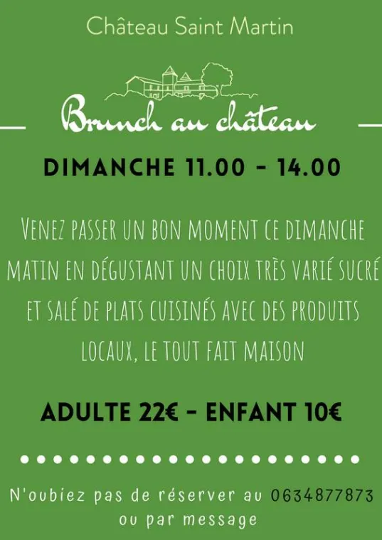 Brunch - 19 janvier, Pouillon, Château Saint-Martin