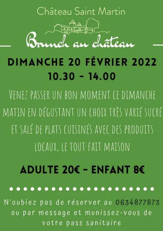 Brunch 20 février 2022, Pouillon, Château Saint-Martin