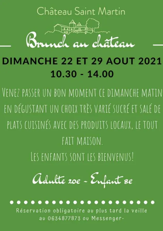 Brunch du 22 et 29 août, Pouillon, Château Saint-Martin