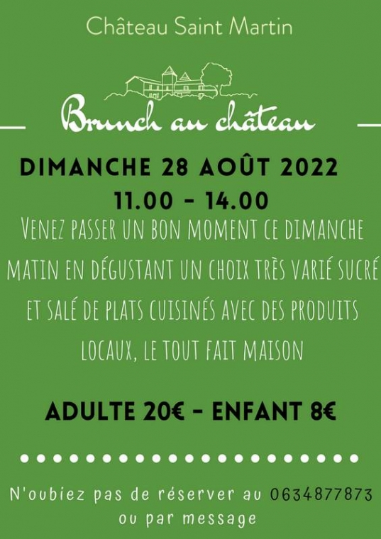 Brunch 28 août 2022, Pouillon, Château Saint-Martin