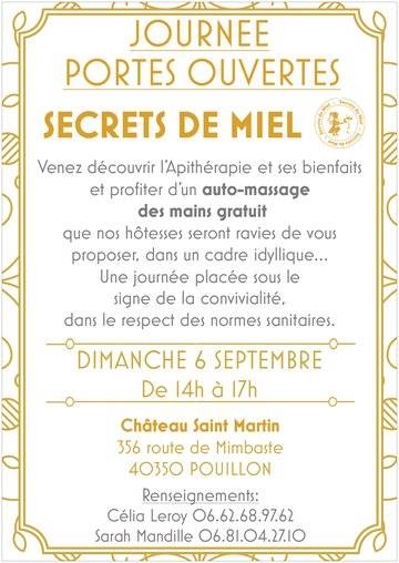 Portes ouvertes Secrets du Miel, Pouillon, Château Saint-Martin